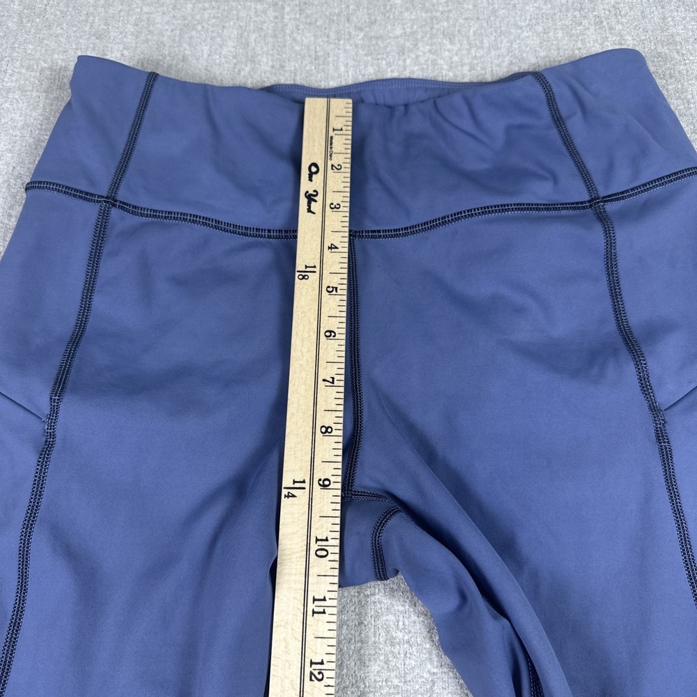 Athleta‎ Leggings Women Size M Blue Contender Lazor Cut Zipper pockets - Picture 4 of 15